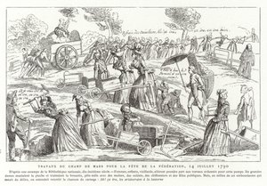 Arbeiten auf dem Champ de Mars zur Vorbereitung des Fête de la Fédération, Paris, Französische Revolution, 14. Juli 1790