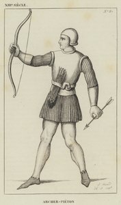 XIII Jahrhundert, Bogenschütze zu Fuß von French School