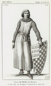 XIII Jahrhundert, Herrschaft von Ludwig IX., Pierre de Druex, genannt Mauclere, Er war Herzog der Bretagne; er starb am 22. Juni 1250 von French School
