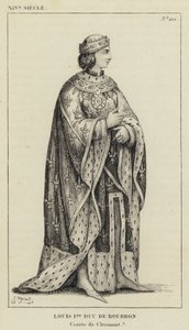 XIV. Jahrhundert, Ludwig I., Herzog von Bourbon, Graf von Clermont (Gravur) von French School