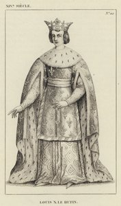 XIV. Jahrhundert, Ludwig X. der Hutin (Gravur) von French School