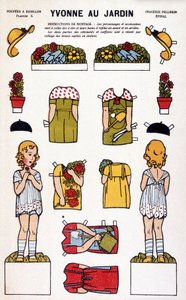 Yvonne im Garten: Scherenschnitt. 19. Jahrhundert von French School