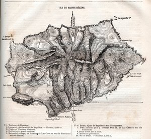 Karte der Insel St. Helena (Gravur)