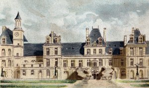 Ansicht des Schlosses Fontainebleau (Seine-et-Marne)