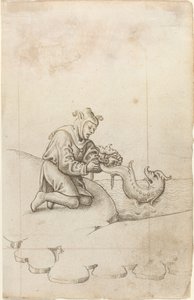 "Du bindest einem Delfin den Schwanz zusammen" [fol. 17 recto] von French early 16th Century