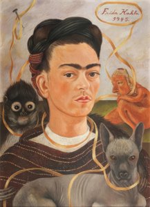 Selbstporträt mit Äffchen von Frida Kahlo