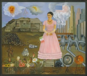 Selbstbildnis an der Grenze zwischen Mexiko und den Vereinigten Staaten von Frida Kahlo