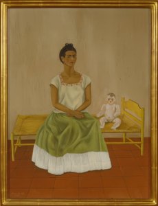 Selbstporträt mit Bett von Frida Kahlo