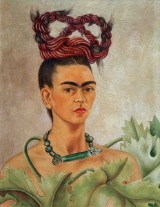 Selbstporträt mit Platte von Frida Kahlo