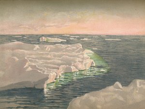 Bei Sonnenuntergang, 22. September 1893. Aquarellskizze, 1893, 1897 von Fridtjof Nansen