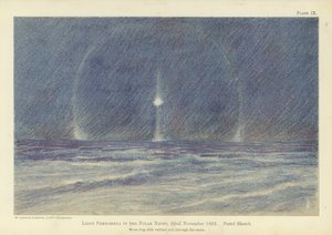 Lichtphänomene in der Polarnacht, 22. November 1893 (Pastellskizze) von Fridtjof Nansen