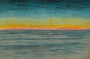 Das schwindende Polartag, 22. September 1893. Pastellskizze, 1893-1897 von Fridtjof Nansen