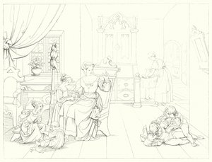 Illustration für Schillers Lied von der Glocke (Gravur) von Friedrich August Moritz Retzsch