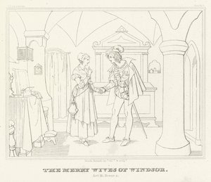 Die lustigen Weiber von Windsor, Akt III, Szene 4 von Friedrich August Moritz Retzsch