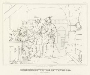 Die lustigen Weiber von Windsor, Akt I, Szene 3 von Friedrich August Moritz Retzsch