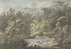 Landschaft mit Wasserfall, spätes 18. bis frühes 19. Jahrhundert