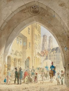 München - Blick vom Alten Rathaus auf die Türme der Frauenkirche
