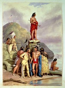 Gruppe von Indianern am Flussufer, 1854 von Friedrich Kurz