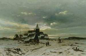 Ein Dorf im Schnee