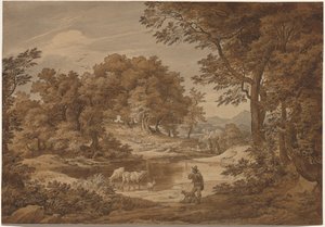 Italienische Landschaft mit Hirten