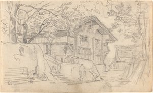 Hof eines Schweizer Landhauses von Friedrich Salathé