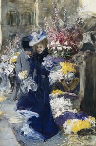 Die Blumenverkäuferin von Friedrich Stahl