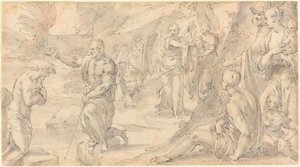 Die Taufe Christi von Friedrich Sustris