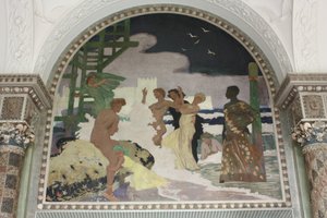 Wandgemälde im Muschelsaal des Kurhauses Wiesbaden