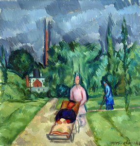 In den Gärten des Militärkrankenhauses III, 1915 von Fritz Friedrichs