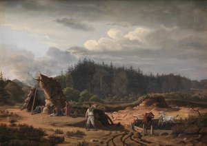 Ein Moor mit Torfstechern. Høsterkøb, Nordseeland von Fritz Petzholdt