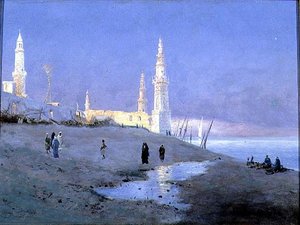 Sonnenuntergang am Nil von Fritz Staehr Olsen