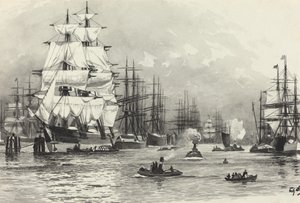 Segelschiff-Hafen