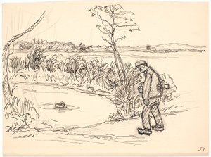 Der Bauer am gefrorenen See von Fritz Syberg