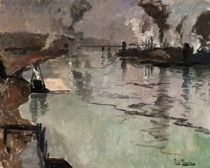 Schornsteine entlang des Flusses