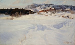 Schneeszene mit Schlitten, Fleksum