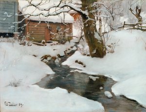 Winter auf der Insel Stord, 1889 von Frits Thaulow