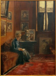 Die Lesende im Atelier im Starnberger Haus