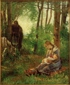 Rast im Walde (Ruhe auf der Flucht) von Fritz von Uhde