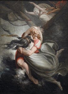 Amanda Rezia stürzt sich mit Huon ins Meer, Fatime wird mit Gewalt zurückgehalten, 1804-1805