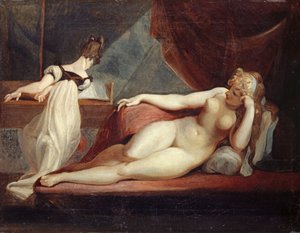 Ruhende weibliche Nackte und ein Klavierspieler, 1799-1800