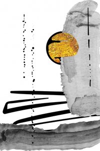 Abstrakte Goldene Sonne von Fun Qui