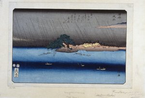 Nachtregen bei Karasaki von Fusatane Utagawa