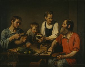 Bauernfamilie vor dem Abendessen, 1824