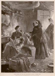 Königin Victoria und die Armen: Die Königin besucht ein Häuschen (Fotogravur) von G.S. (after) Amato