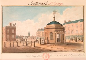 Great Dover Road Turnpike und entfernte Ansicht der St. George