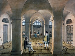 Innenansicht im Horsemonger Lane Gefängnis, Union Road, Southwark, London von G Yates