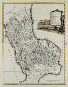 Kalabrien, Gravur von G. Zuliani aus Band II des "Neuesten Atlas" veröffentlicht in Venedig 1783 von Antonio Zatta, Private Sammlung von G. Zuliani