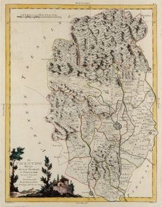 Landgebiet des Staates Veneto: Gebiet von Vicenza, aufgeteilt in seine Bistümer und Magistraturen, Gravur von G. Zuliani aus Band II des "Neuesten Atlas" veröffentlicht in Venedig 1782 von Antonio Zatta, Private Sammlung