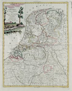 Die Republik Holland, aufgeteilt in ihre Provinzen, Stich von G. Zuliani aus Band I des Neuesten Atlas, veröffentlicht in Venedig 1776 von Antonio Zatta, Privatsammlung von G. Zuliani