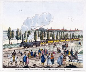Eröffnung der Nürnberg-Fürth Eisenbahn, 7. Dezember 1835 von G. after Renner